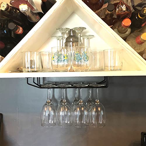 RedDreamer 14-Inch Black Wine Glass Rack, Under Cabinet Wine Glass Holder, Stemware Rack, Hanging Stemware Holder, Set of 2 - Image 3
