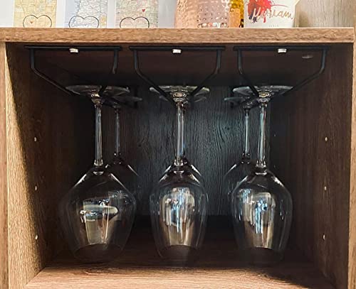 RedDreamer 14-Inch Black Wine Glass Rack, Under Cabinet Wine Glass Holder, Stemware Rack, Hanging Stemware Holder, Set of 2 - Image 4