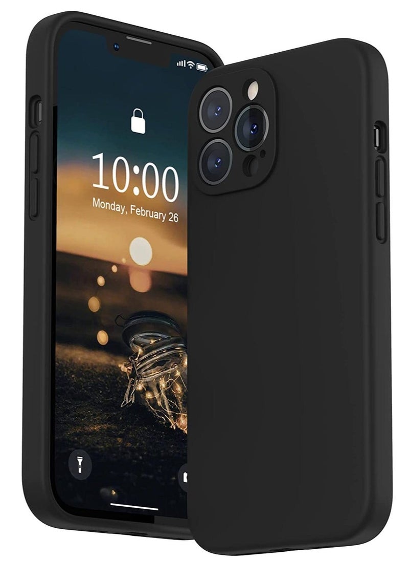 Raxoom Silicone Case Compatible with iPhone 14, Soft Liquid Gel Rubber Cover Shockproof Bumper Anti-Scratch Anti-Fingerprint Anti-Drop Slim Cover (Not Original) (iPhone 14, Black) - Image 1