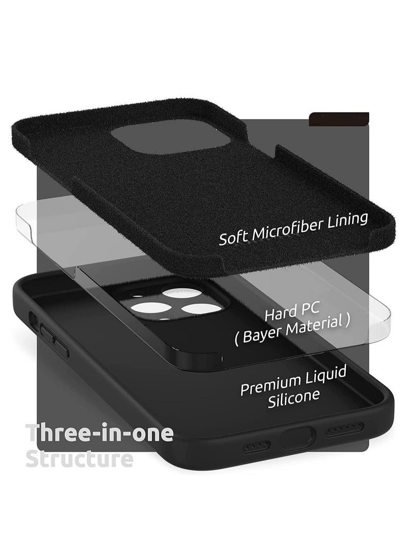 Raxoom Silicone Case Compatible with iPhone 14, Soft Liquid Gel Rubber Cover Shockproof Bumper Anti-Scratch Anti-Fingerprint Anti-Drop Slim Cover (Not Original) (iPhone 14, Black) - Image 4