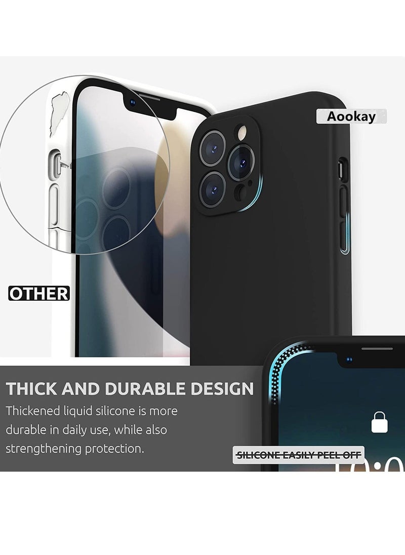 Raxoom Silicone Case Compatible with iPhone 14, Soft Liquid Gel Rubber Cover Shockproof Bumper Anti-Scratch Anti-Fingerprint Anti-Drop Slim Cover (Not Original) (iPhone 14, Black) - Image 2