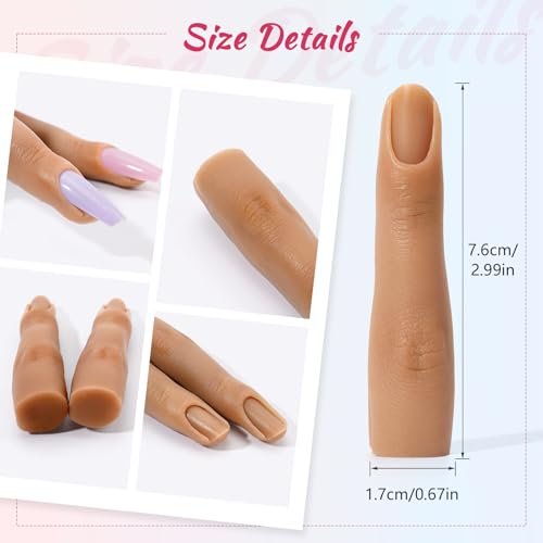 Deciniee 2PCS Silicone Practice Fingers for Acrylic Nails, Soft Nail Training Model Practice Finger, Flexible Nail Mannequin Finger for DIY Nails Practice（No. 3） - Image 5