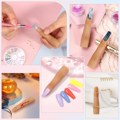Deciniee 2PCS Silicone Practice Fingers for Acrylic Nails, Soft Nail Training Model Practice Finger, Flexible Nail Mannequin Finger for DIY Nails Practice（No. 3） - Image 3