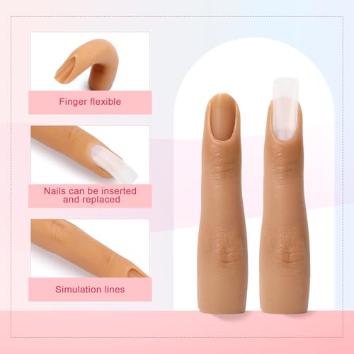 Deciniee 2PCS Silicone Practice Fingers for Acrylic Nails, Soft Nail Training Model Practice Finger, Flexible Nail Mannequin Finger for DIY Nails Practice（No. 3） - Image 4