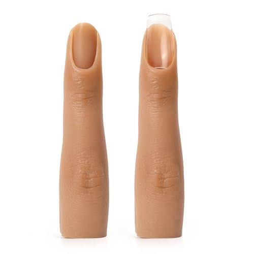 Deciniee 2PCS Silicone Practice Fingers for Acrylic Nails, Soft Nail Training Model Practice Finger, Flexible Nail Mannequin Finger for DIY Nails Practice（No. 3） - Image 1