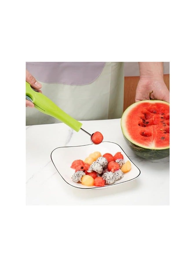 erorex Watermelon Fork Slicer Cutter, Stainless Steel Tool for Camping Kitchen Gadgets, Fruit Cutting Fork (Blue+Green) - Image 2