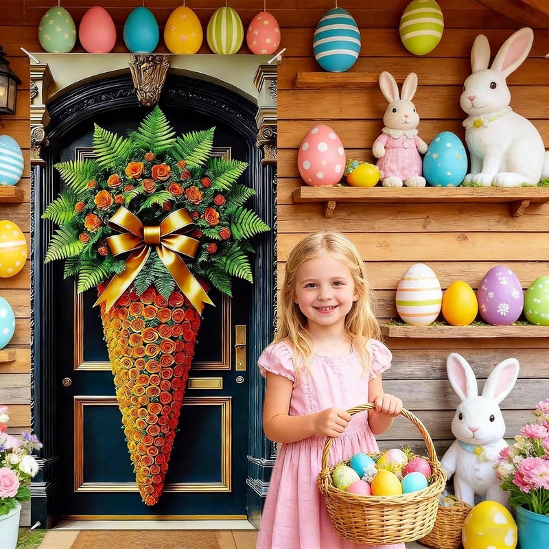 Happy Easter Banner - 90x180cm Funny Spring Sign, Front Door Decorative Banner | Colorful Festive Hanging Display for Office Classroom Farmhouse Porch Entryway Yard Garden Spring Holiday Party Use - Image 2