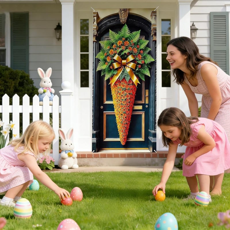 Happy Easter Banner - 90x180cm Funny Spring Sign, Front Door Decorative Banner | Colorful Festive Hanging Display for Office Classroom Farmhouse Porch Entryway Yard Garden Spring Holiday Party Use - Image 4
