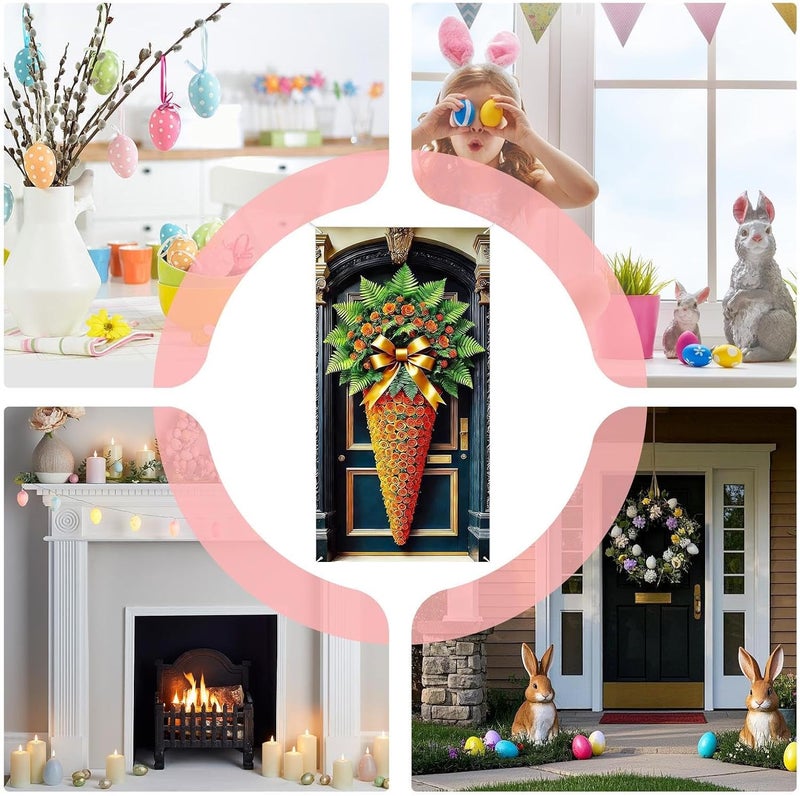 Happy Easter Banner - 90x180cm Funny Spring Sign, Front Door Decorative Banner | Colorful Festive Hanging Display for Office Classroom Farmhouse Porch Entryway Yard Garden Spring Holiday Party Use - Image 3