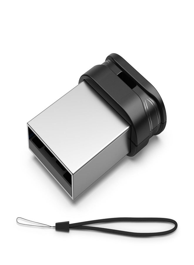 راويي ذاكرة فلاش USB من RAOYI بسعة 32 جيجابايت، ذاكرة USB 2.0 صغيرة الحجم، فائقة النحافة، مع حبل تعليق - أسود - Image 1