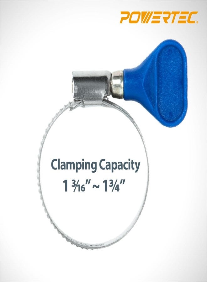 باورتيك مشابك خرطوم باورتيك 70247 بقطر 1-1/2 بوصة، مشابك خرطوم قابلة للتعديل من الفولاذ المقاوم للصدأ ببرغي إبهام لجمع الغبار، أنابيب من البولي فينيل كلوريد، مشبك أنابيب، مشبك ترس دودي، عبوة من 5 قطع - Image 2