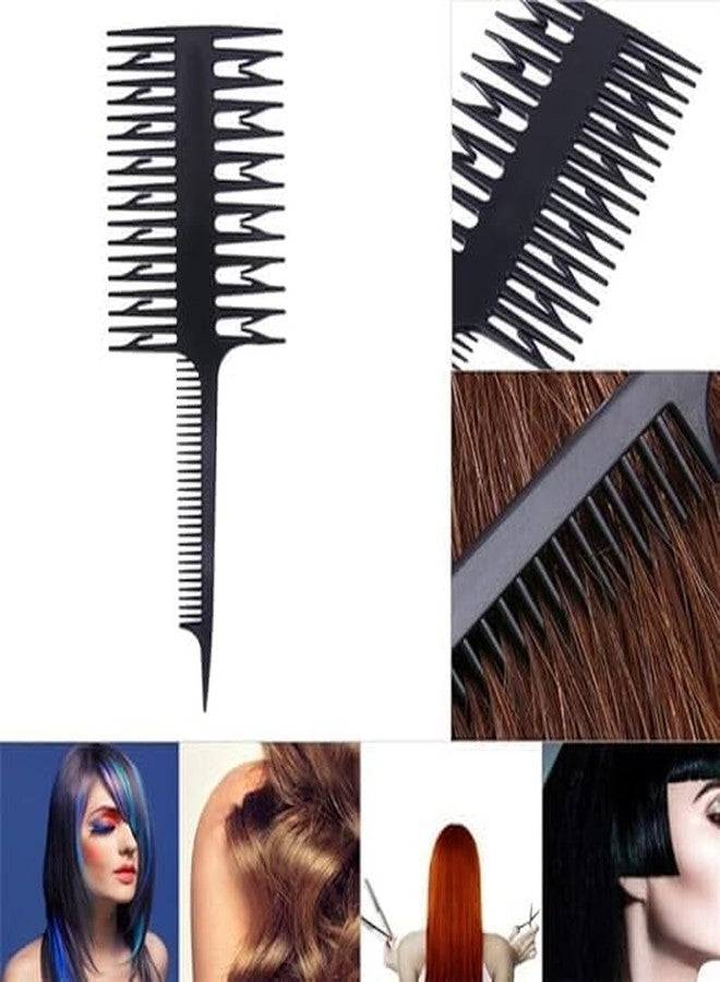 Rinpoche 3 Sided Comb Hair Dressing Tool Styling Accessories Anti Static Hair Coloring Weaving Dyeing Sectioning Wide Tooth Comb for Unisex (Black) (Pack Of 1) - Image 3