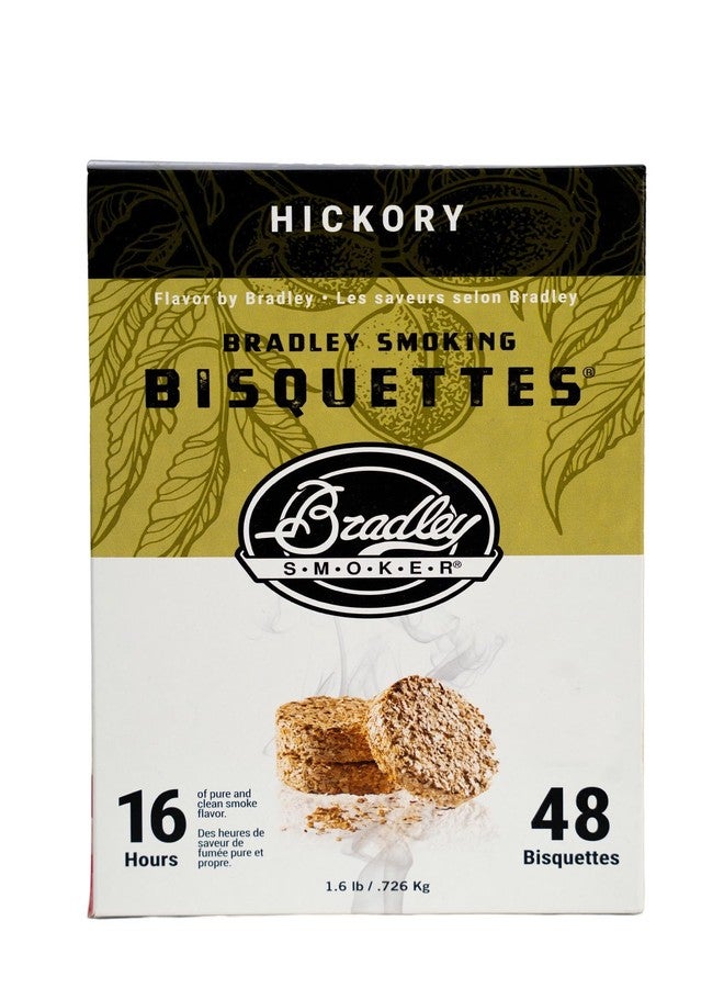 Bradley Smoker Bisquettes BTHC48 For Grilling and BBQ, Hickory, 48 Pack - Image 1
