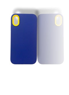 Back protection cover made of plastic for Apple iPhone X/XS with a frame inside to protect the phone - Blue