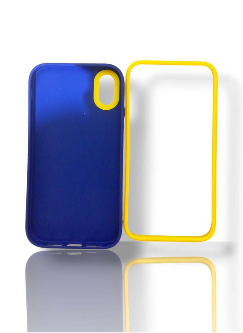 Generic - Back protection cover made of plastic for Apple iPhone X/XS with a frame inside to protect the phone - Blue - Image 1