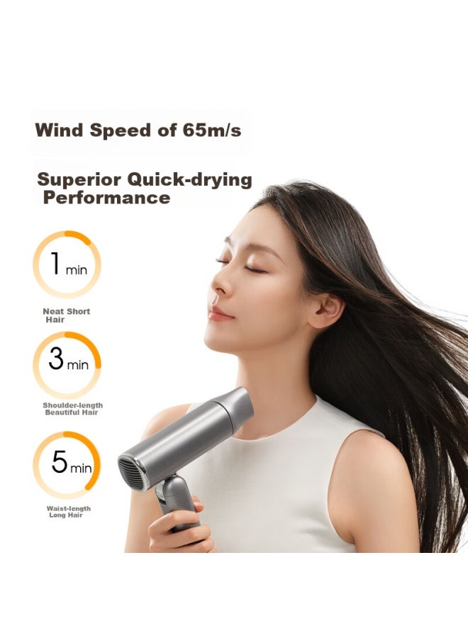JD.com Jd Original Beauty High-speed Hair Dryer Foldable Silver, 19 Billion Plasma Hair Dryer, Home Quiet Negative Ion High-power Hair Protection Electric Hair Dryer, Birthday Gift For Me - Image 4