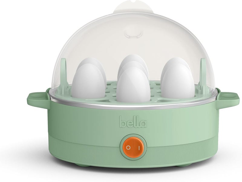 Bella Electric Egg Cooker, 7 Eggs Capacity Tray, Single Stack, for Poached, Scrambled, Hard, Medium & Soft Boiled Eggs, Omelets and Steamed Dumplings, Auto Shutoff, 360 Watt, Seaglass - Image 1
