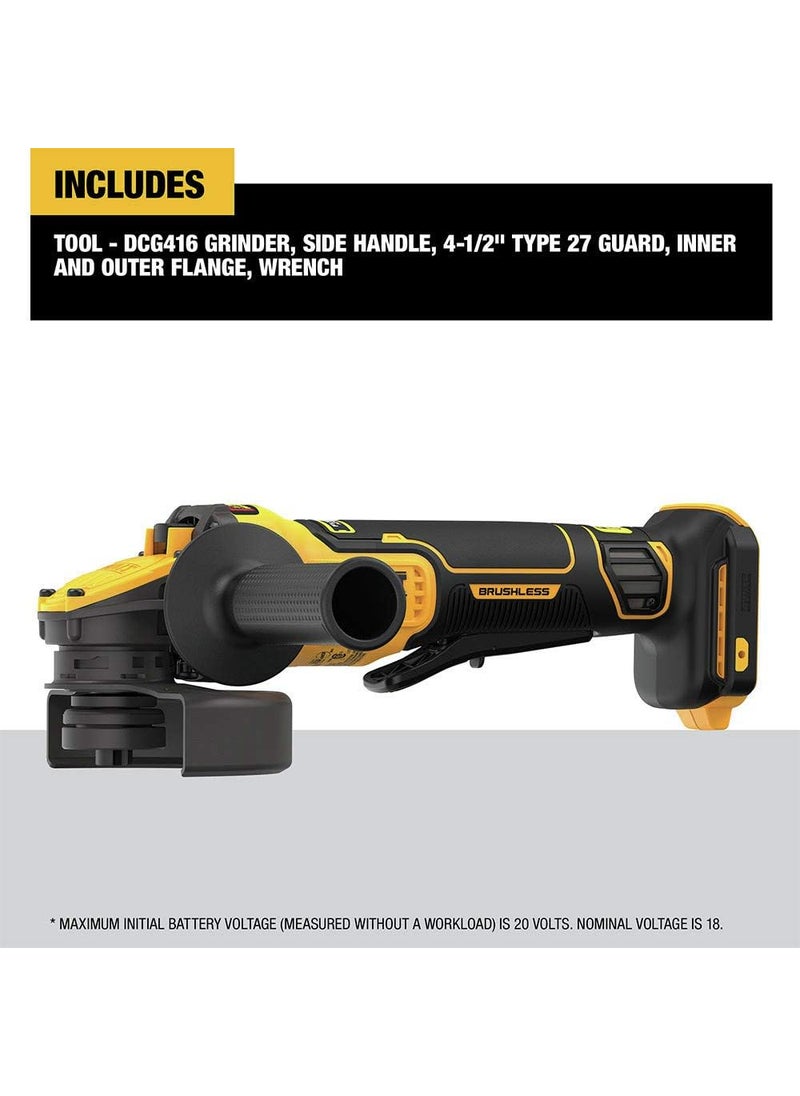 DEWALT DEWALT FLEXVOLT ADVANTAGE 20V MAX Angle Grinder Paddle Switch 412Inch to 5Inch Tool Only DCG416B  - Image 3