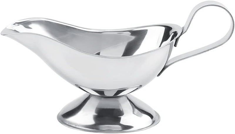 3oz Stainless Steel Gravy Boat, Leak Proof Duck Mouth Gravy Server with Ergonomic Handle, Professional Seasoning Container for Restaurant Kitchen and Home Dining (3 ounces) - Image 1