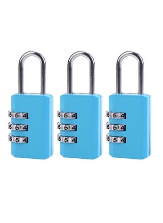 Combination Padlock - 3 Piece 21milimeter Blue - Shackle Combination Lock Dial Lock Gym & School locker lock Travel lock Luggage lock Storage Unit Cabinet Keyless lock 3 digits Resettable lock - pzsku/Z2E45962E2B5E8B7B7711Z/45/_/1663055035/4cd4f2ff-adbf-47dd-919d-ab48612f6031