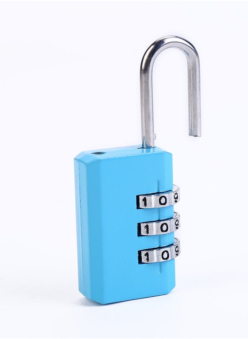 LAWAZIM Combination Padlock - 3 Piece 21milimeter Blue - Shackle Combination Lock Dial Lock Gym & School locker lock Travel lock Luggage lock Storage Unit Cabinet Keyless lock 3 digits Resettable lock  - Image 2