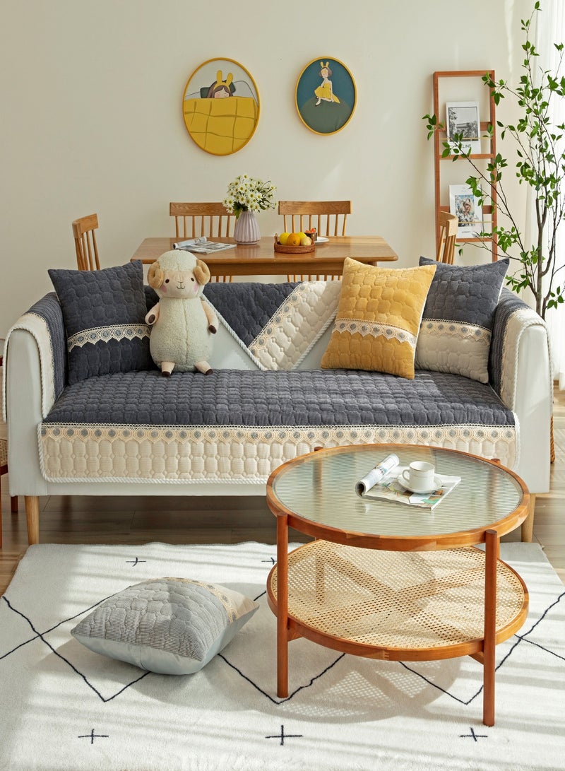 Sharpdo Sofa Slipcover Sofa Cover 4 Seater Four Seasons Corduroy Sofa Seat Cushion Thick Sofa Protector Anti-slip 110*240CM - Image 1