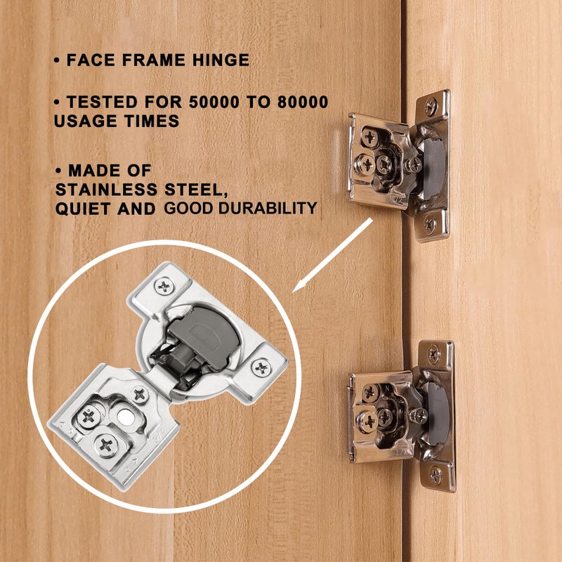 Redunest Redunest 3/4 Inch Overlay Soft Close Cabinet Hinges, 20 Pack Slow Soft Close Hinges for Kitchen Cabinets Satin Nickel Hidden Self Closing Kitchen Cabinet Hinges for Cupboard  - Image 3