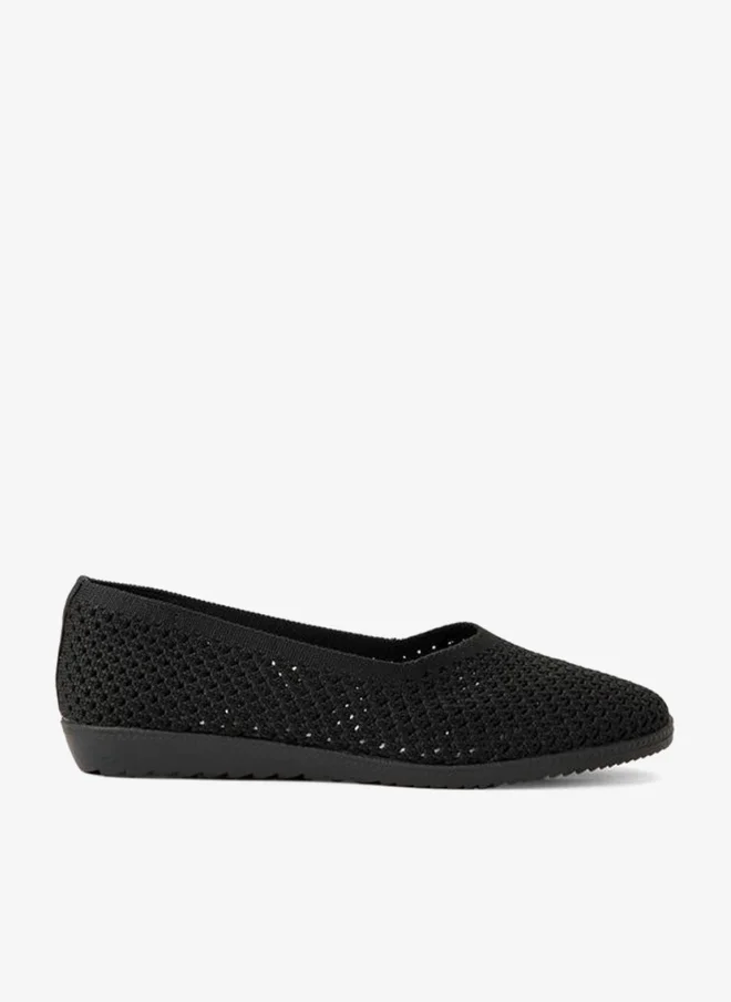 Women Knit Textured Ballerina Shoes