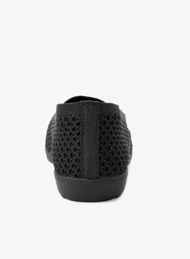 Flora Bella By Shoexpress BLACK Women Knit Textured Ballerina Shoes for Women | Best Price UAE