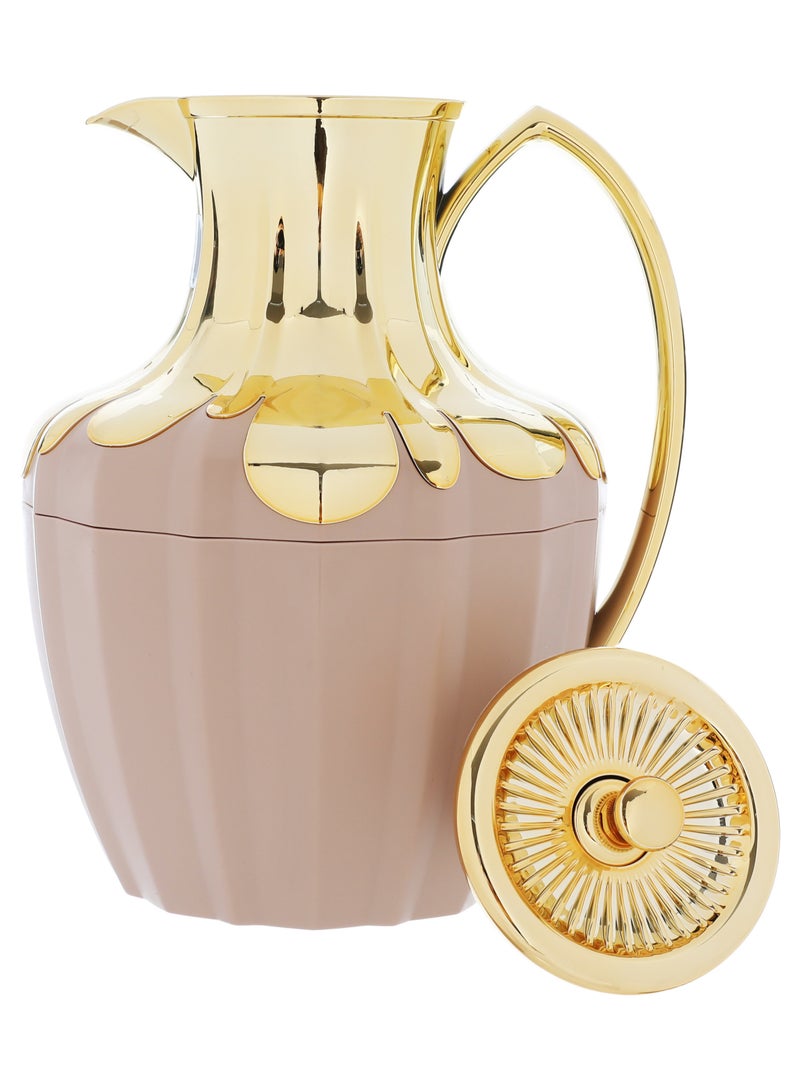 Alsaif Gallery Shaden Thermos Light Brown With Gold 1L - Image 2