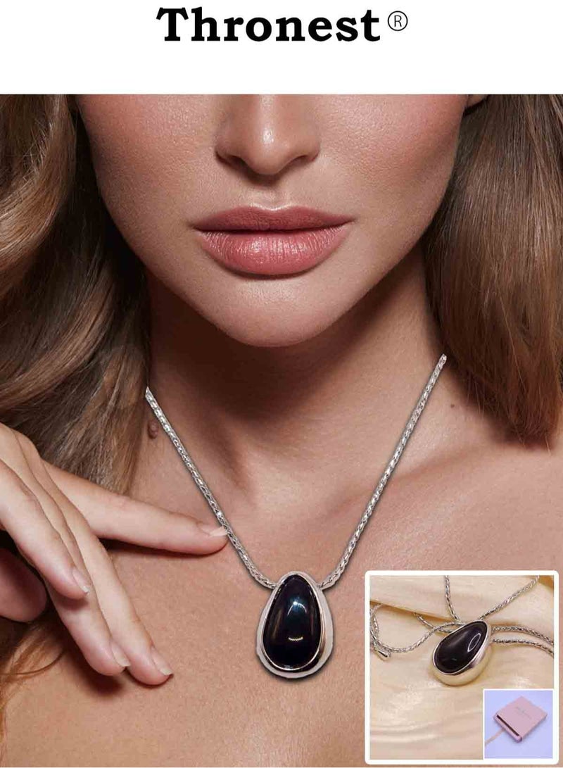 عرش قلادة قلادة أنيقة من الفضة الإسترليني من الفضة الإسترلينية الأنيقة، قلادات نسائية، مجوهرات فاخرة من الزركونيا المكعبة لحفلات الزفاف والحفلات والملابس اليومية! - Image 1