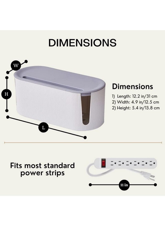 HouseWarming Cable Management Box for Desk/Table, Cords Hider & Surge Protector, TV/Gadget Wires Organizer Tray for Desktop Table, Wire/Cord Management for Home/Office/Desk/Desktop - Image 4