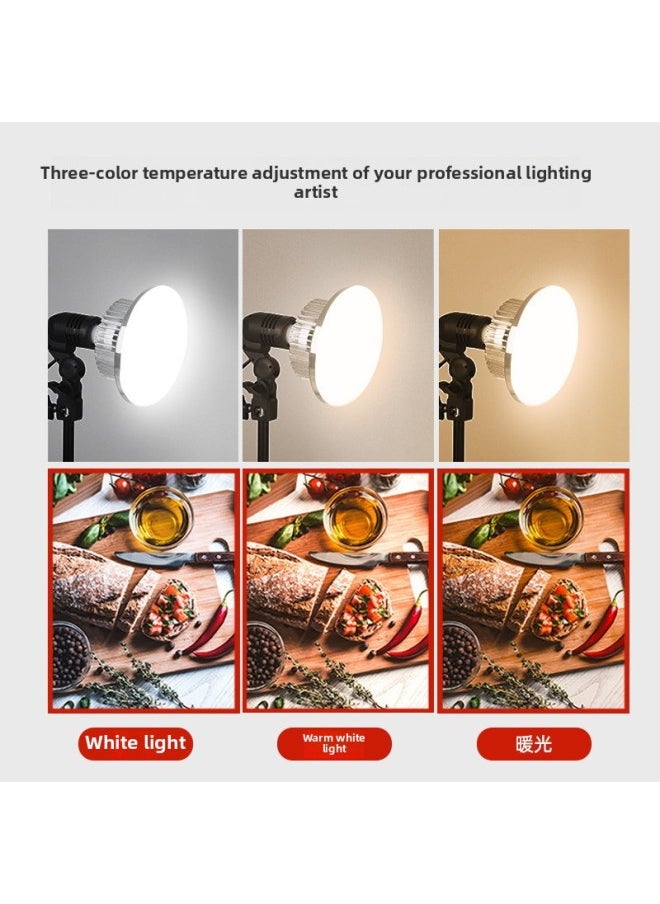 Generic - LED Metal Light Bulb Fill Light Photography Light Stand Photography Light Soft Light Box Soft Light Live Mushroom Light-Light Source Color:[ 2.8m Mushroom Lamp Set] 120mm - Image 1