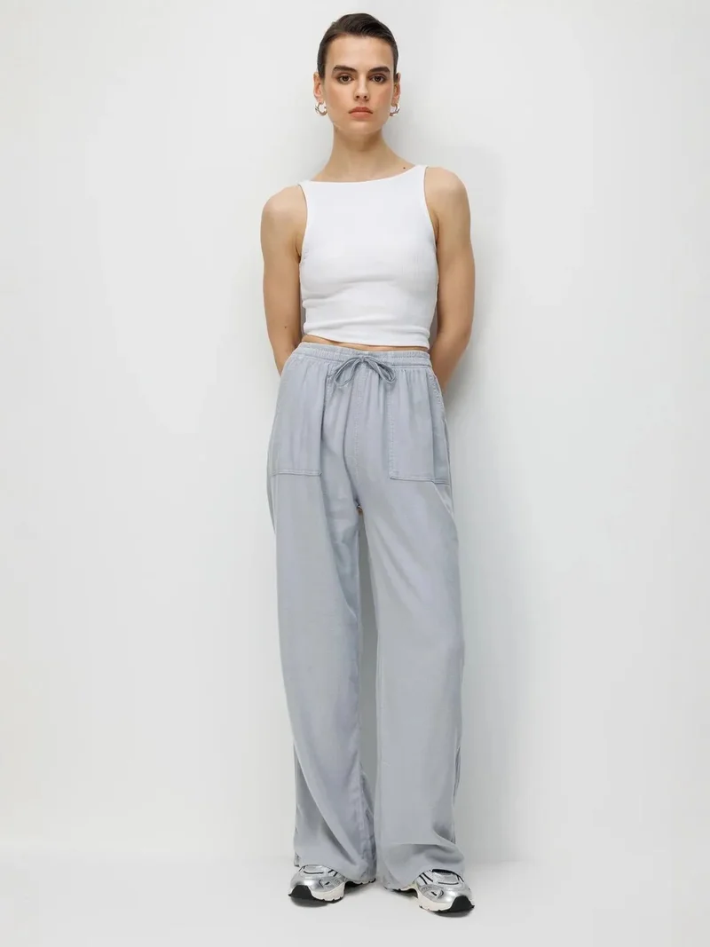 ميكسراي Mixray Elastic Waist Straight Leg Pants