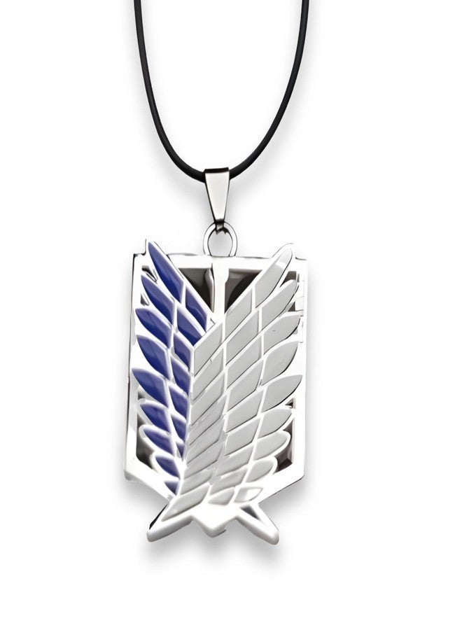 Offo Attack on Titan Anime Locket Necklace – Premium Steel Double Band Pendant for Boys, Men & Women | Cosplay Fashion Jewelry Gift for Anime Fans & Collectors - Image 1