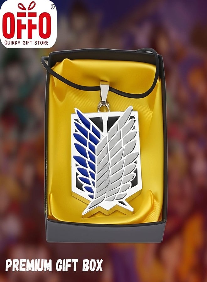 Offo Attack on Titan Anime Locket Necklace – Premium Steel Double Band Pendant for Boys, Men & Women | Cosplay Fashion Jewelry Gift for Anime Fans & Collectors - Image 4