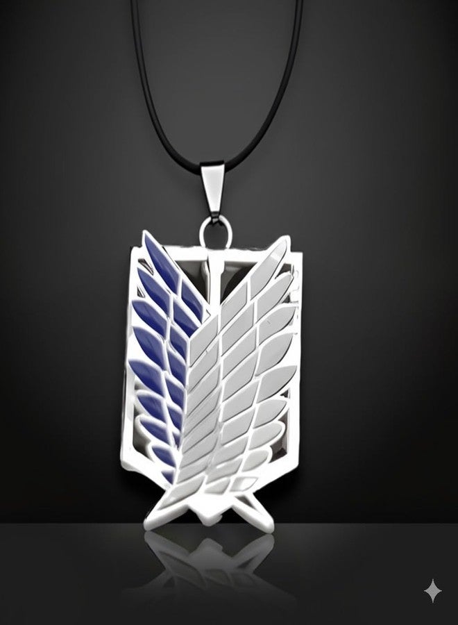 Offo Attack on Titan Anime Locket Necklace – Premium Steel Double Band Pendant for Boys, Men & Women | Cosplay Fashion Jewelry Gift for Anime Fans & Collectors - Image 2