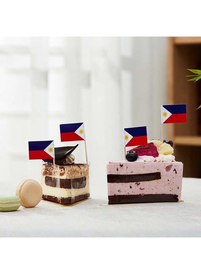 mflagperft Philippines Flag Filipino Small Toothpick Mini Stick Flags Decorations (100 pcs) - Image 2