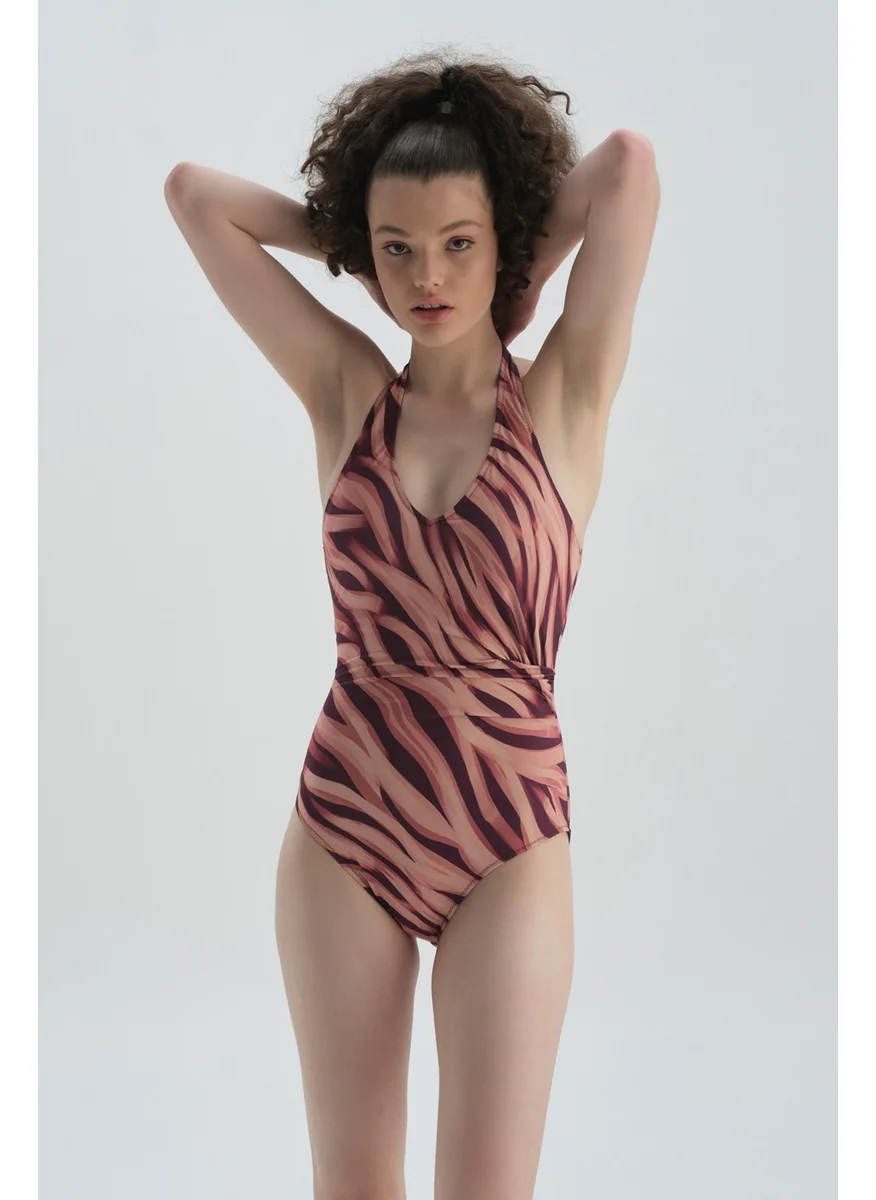 dagi Claret Red - Skin Halterneck Swimsuit
