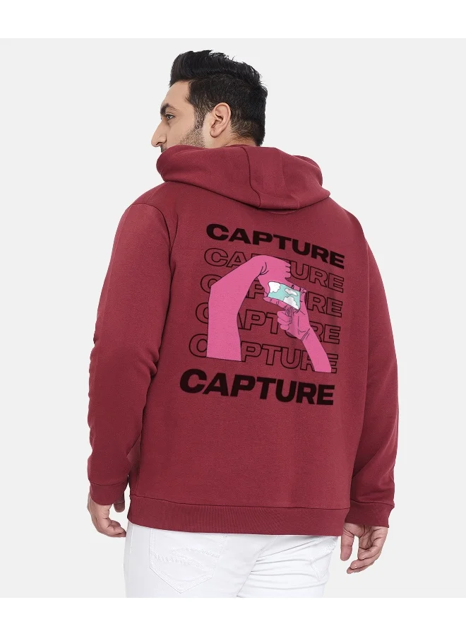 Instafab Plus Instafab Plus Men's Wine Red Capture Hoodie