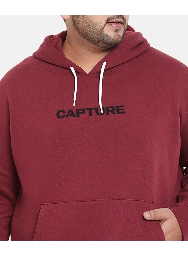 Instafab Plus Instafab Plus Men's Wine Red Capture Hoodie