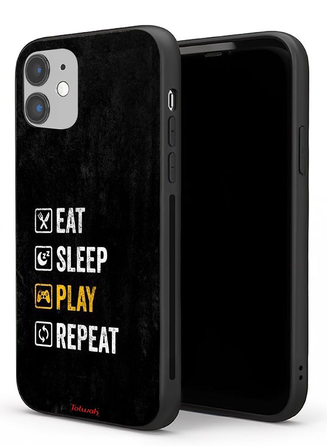 Tolwak Apple iPhone 11 Protective Case Eat Sleep Play Repeat - Image 1