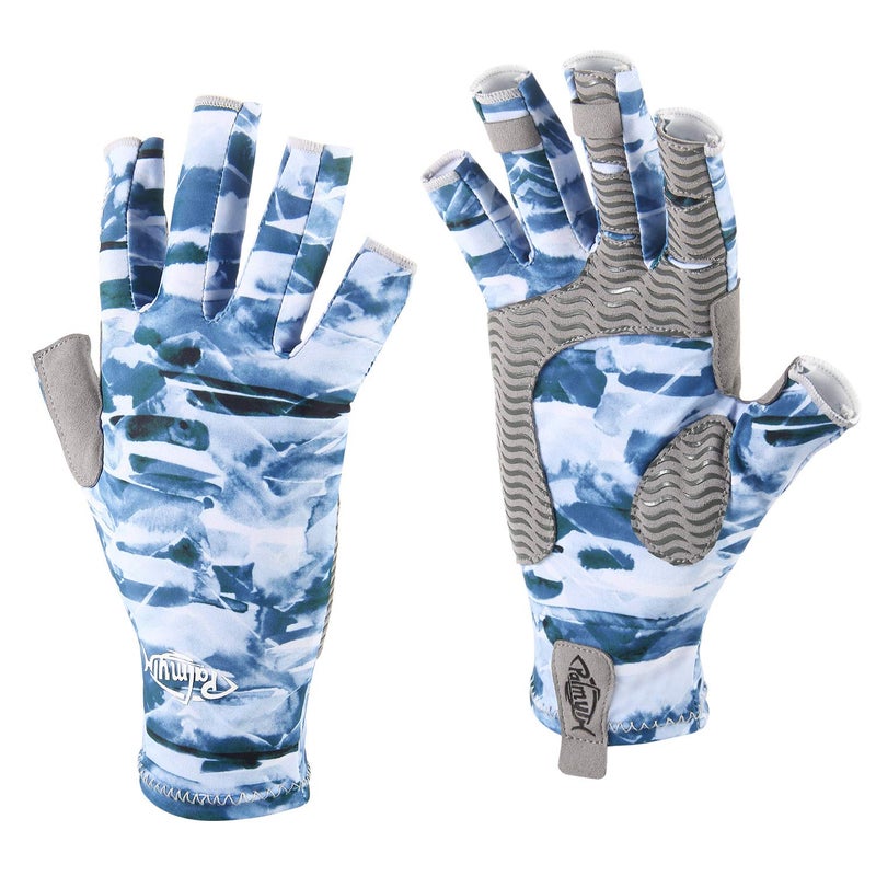 Palmyth UV Protection Fishing Fingerless Gloves UPF50+ Sun Gloves Men Women for Kayaking, Hiking, Paddling, Driving, Canoeing, Rowing (Mountain Sky, X-Large) - Image 1