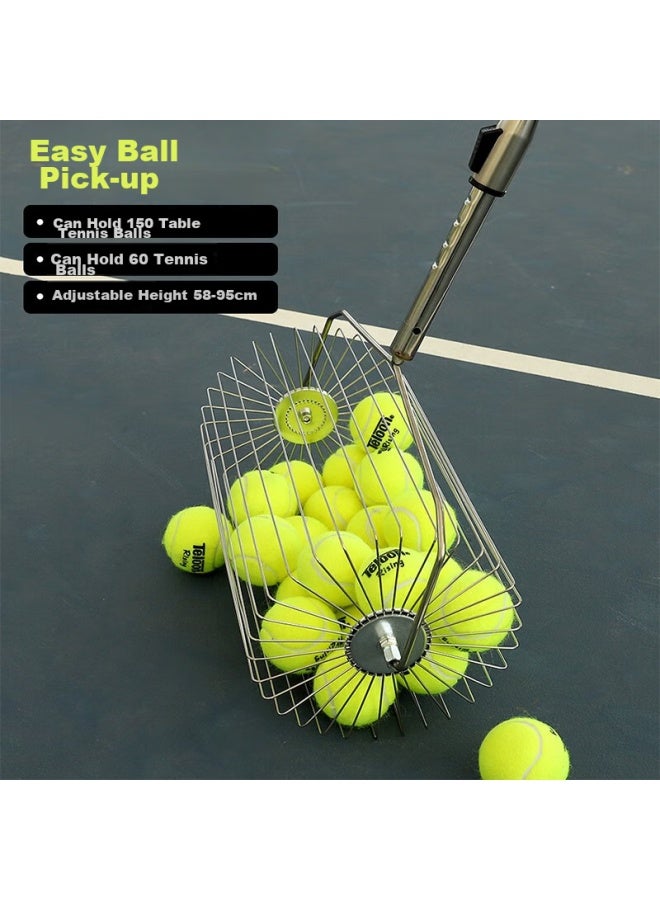 Teloon Tennis Ball Retriever, Adjustable Height, Portable, Ping Pong Ball Collector, Ball Pusher, T115-55 - Image 1