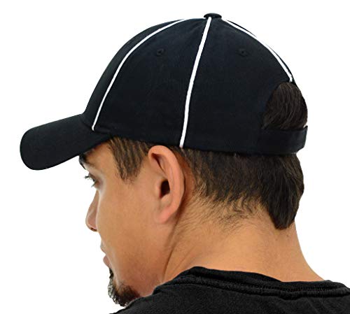Mato & Hash Official Referee Hats | Structured Adjustable Hats for Umpires,Referees,and Officials - Adjustable Black/White CA2099 L/XL - Image 4