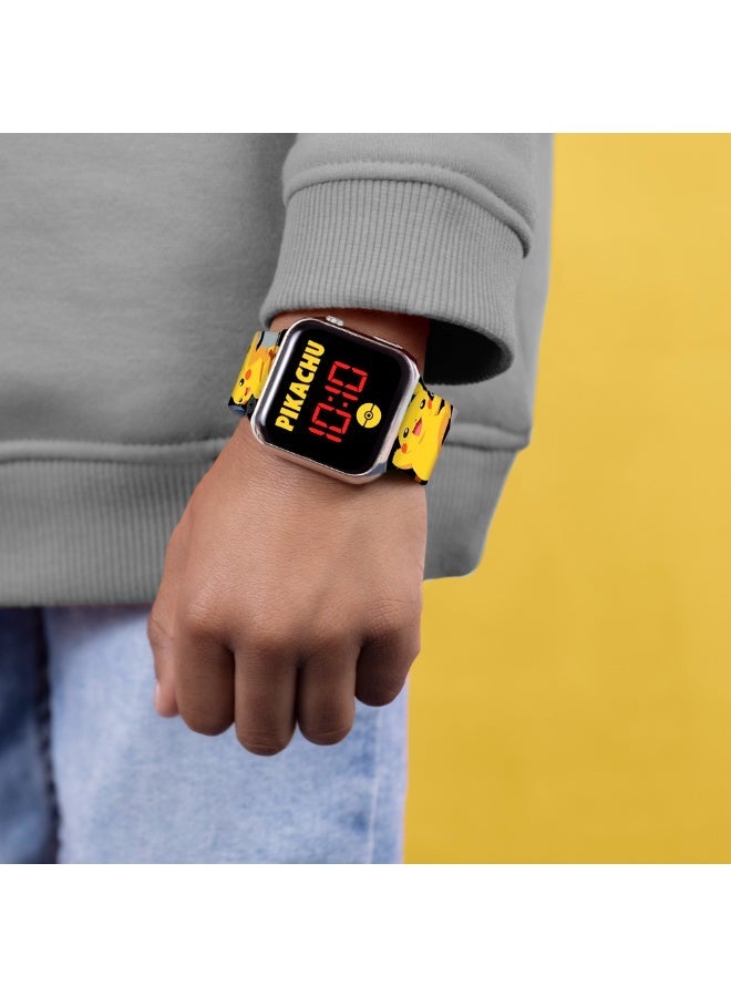 بوكيمون ساعة يد بإضاءة  وسوار مطبوع عليه بيكاتشو بوكيمون - Image 3