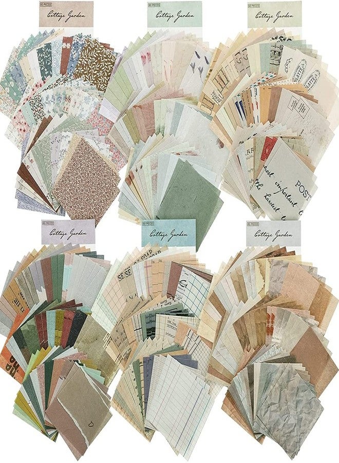 HASTHIP® 360 Sheets Vintage Scrapbook Paper Supplies DIY Journaling Supplies for Writing Drawing Scrapbook Materials for Craft Travel Journal 6 Sets - Image 1
