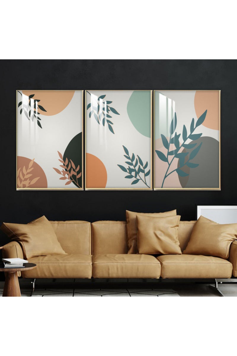 ماركتنا ثلاث لوحات جدارية خشبية بإطار وطبقة أكريليك شفافة - Image 1