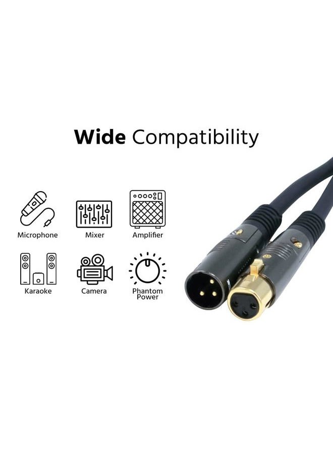 Monoprice XLR Male to XLR Female Cable - 25 Feet - Black, 16AWG, Gold Plated, Microphone & Interconnect - Stage Right Series  - Image 3