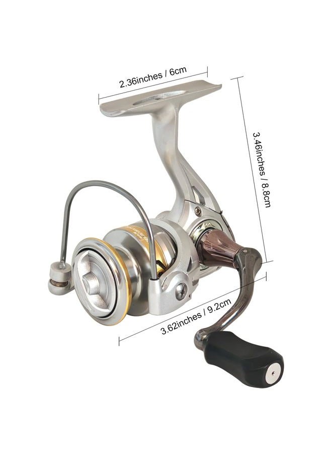 EMMRAGNO Compact Small Spinning Reels, Size 800 is Perfect for Ice Fishing and Freshwater Fishing, Up to 18.8 Max Drag, 5.2:1 Gear Ratio, Ultra Smooth Powerful, CNC Aluminum Spool, 12+1 BB Light Weight - Image 4